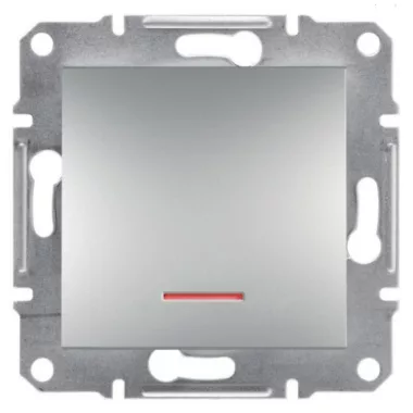 SCHNEIDER EPH1600161 ASFORA Egypólusú nyomókapcsoló, jelzőfényes, rugós bekötés, alumínium