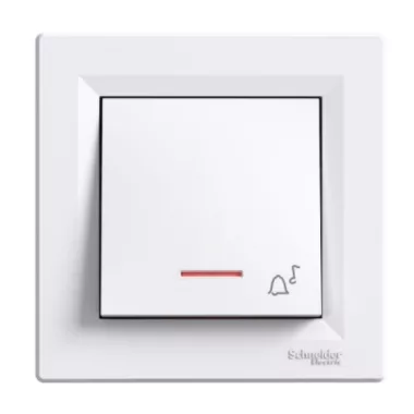SCHNEIDER EPH1700121 ASFORA Egypólusú nyomókapcsoló, jelzőfényes, CSJ, rugós bekötés, fehér