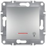   SCHNEIDER EPH1800161 ASFORA Egypólusú nyomókapcsoló, jelzőfényes, lámpajel, rugós bekötés, alumínium