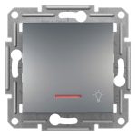   SCHNEIDER EPH1800162 ASFORA Egypólusú nyomókapcsoló, jelzőfényes, lámpajel, rugós bekötés, acél