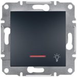   SCHNEIDER EPH1800171 ASFORA Egypólusú nyomókapcsoló, jelzőfényes, lámpajel, rugós bekötés, antracit