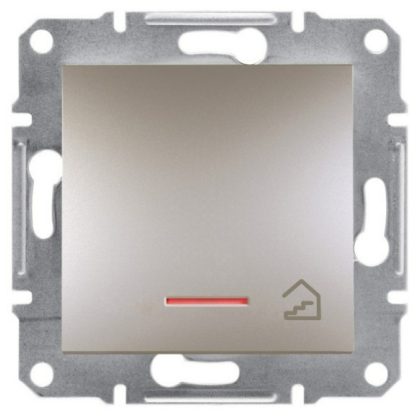   SCHNEIDER EPH1900169 ASFORA Single-pole pressure switch, with indicator light, step signal, spring-loaded connection, bronze