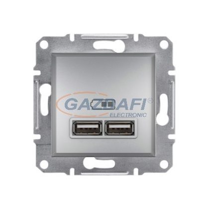 SCHNEIDER EPH2700261 ASFORA Dupla USB töltő, 2.1A, alumínium