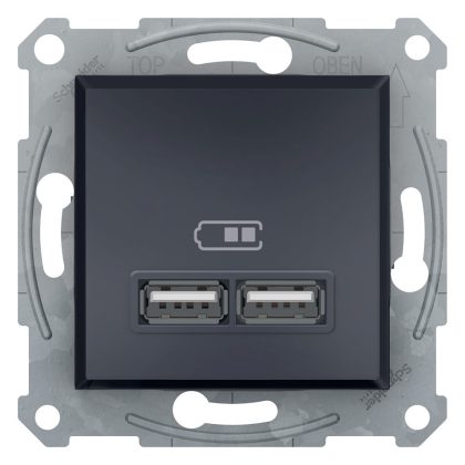   SCHNEIDER EPH2700271 ASFORA Dupla USB töltő, 2.1A, antracit