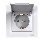  SCHNEIDER EPH3100121 ASFORA 2P + F socket, pin cover, screw, with frame, white