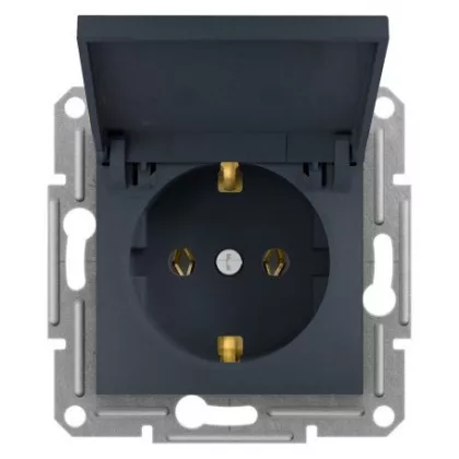   SCHNEIDER EPH3100171 ASFORA 2P+F dugalj csatlakozóaljzat, csapfedeles, csavaros, antracit