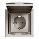   SCHNEIDER EPH3100369 ASFORA 2P + F socket with child protection, pin cover - IP44, bronze