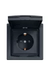 SCHNEIDER EPH3100371 ASFORA 2P + F socket with child protection, pin cover - IP44, anthracite