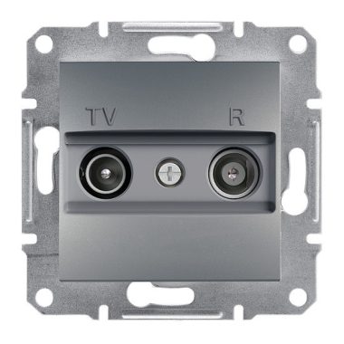 SCHNEIDER EPH3300262 ASFORA TV / R socket, through, 4 dB, steel