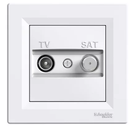   SCHNEIDER EPH3400221 ASFORA TV / SAT socket, through, 4 dB, white
