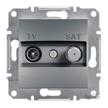   SCHNEIDER EPH3400262 ASFORA TV / SAT socket, through, 4 dB, steel