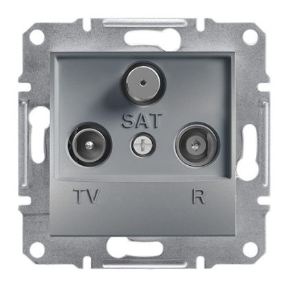   SCHNEIDER EPH3500162 ASFORA TV / R / SAT socket, end cap, 1 dB, steel