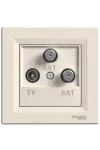 SCHNEIDER EPH3600123 ASFORA TV / SAT / SAT socket, terminal block, 1 dB, beige
