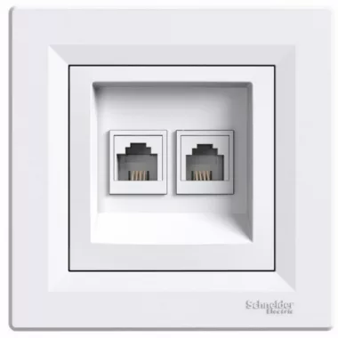 SCHNEIDER EPH4200121 ASFORA 2xRJ11 telefon aljzat, fehér