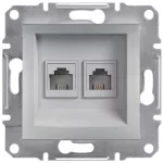   SCHNEIDER EPH4200161 ASFORA 2xRJ11 telefon aljzat, alumínium