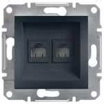 SCHNEIDER EPH4200171 ASFORA 2xRJ11 telefon aljzat, antracit