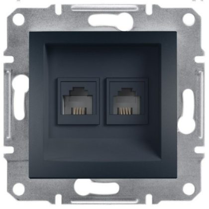 SCHNEIDER EPH4200171 ASFORA 2xRJ11 telefon aljzat, antracit