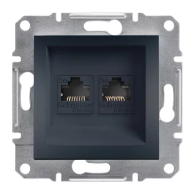 SCHNEIDER EPH4400171 ASFORA 2xRJ45 Cat5e UTP aljzat, antracit