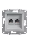 SCHNEIDER EPH4800161 ASFORA 2xRJ45 Cat6 UTP aljzat, alumínium