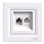   SCHNEIDER EPH4900121 ASFORA RJ45 Cat5e UTP + RJ12 aljzat, fehér