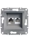 SCHNEIDER EPH4900162 ASFORA RJ45 Cat5e UTP + RJ12 socket, steel