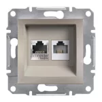   SCHNEIDER EPH4900169 ASFORA RJ45 Cat5e UTP + RJ12 aljzat, bronz