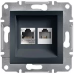   SCHNEIDER EPH4900171 ASFORA RJ45 Cat5e UTP + RJ12 aljzat, antracit