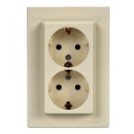   SCHNEIDER EPH9900123 ASFORA 2x2P+F dugalj csatlakozóaljzat, csavaros, kerettel, bézs