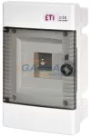 ETI 001100142 ECM4PT DIDO-E 1x4 modulos elosztó szekrény, süllyesztett, átlátszó ajtó