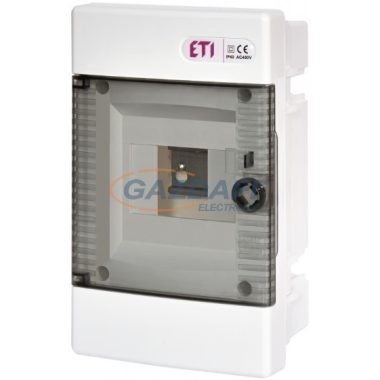 ETI 001100142 ECM4PT DIDO-E 1x4 modulos elosztó szekrény, süllyesztett, átlátszó ajtó