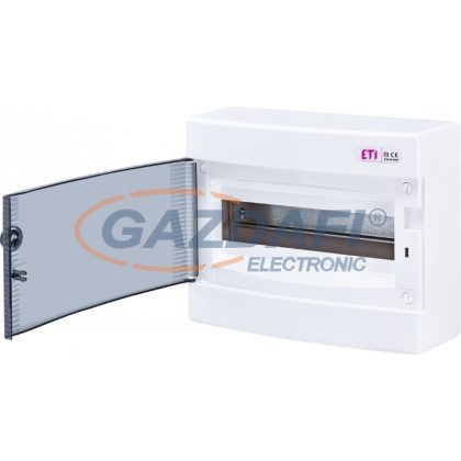   ETI 001101001 ECT12PT DIDO-E 1x12 modulos elosztó szekrény, falra szerelhető, átlátszó ajtó
