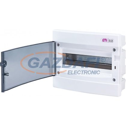   ETI 001101011 ECM12PT DIDO-E 1x12 modulos elosztó szekrény, süllyesztett, átlátszó ajtó