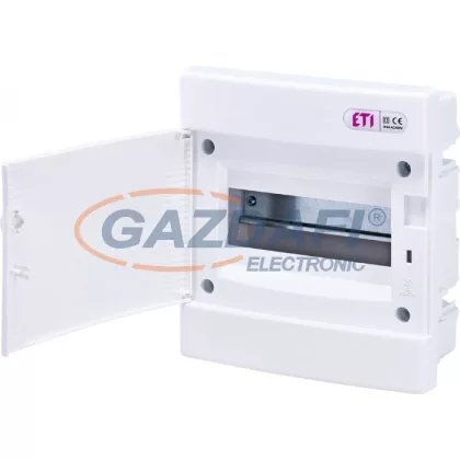 ETI 001101014 ECM8PO (4+4) DIDO-E 1x8 modulos elosztó szekrény, süllyesztett, átlátszó ajtó ETI 001101014 ECM8PO (4+4) DIDO-E 1x8 modulos elosztó szekrény, süllyesztett, átlátszó ajtó