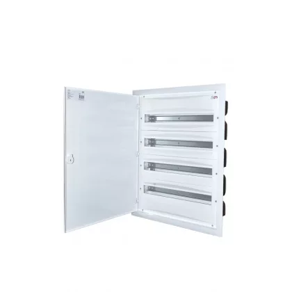   ETI 001101295 ERP24-4 műanyag süllyesztett fémajtós elosztó 4x24 modul