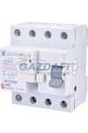 ETI 002062653 EFI-4 B G/KV 40A 30mA áram-védőkapcsoló, 4p, váltó, pulzáló, egyen és nagy frekvenciás (1kHz) hibaáramot érzékelő, rövid késleltetésű (Fi-relé)