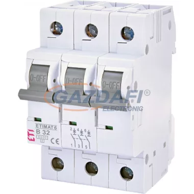 ETI 002115519 ETIMAT6 B32A 3p 6 kA kismegszakító, 3 modul ETI 002115519 ETIMAT6 B32A 3p 6 kA kismegszakító, 3 modul