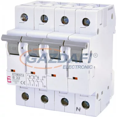 ETI 002116519 ETIMAT6 B32A 3p+N 6 kA kismegszakító, 4 modul ETI 002116519 ETIMAT6 B32A 3p+N 6 kA kismegszakító, 4 modul