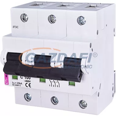 ETI 002135732 ETIMAT10 C100A 3p 10kA kismegszakító, 4,5 modul ETI 002135732 ETIMAT10 C100A 3p 10kA kismegszakító, 4,5 modul