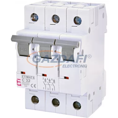 ETI 002145519 ETIMAT6 C32A 3p 6kA kismegszakító, 3 modul ETI 002145519 ETIMAT6 C32A 3p 6kA kismegszakító, 3 modul