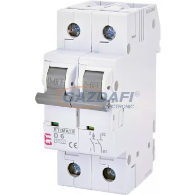 ETI 002162512 ETIMAT6 D6A 1p+N 6kA kismegszakító, 2 modul ETI 002162512 ETIMAT6 D6A 1p+N 6kA kismegszakító, 2 modul