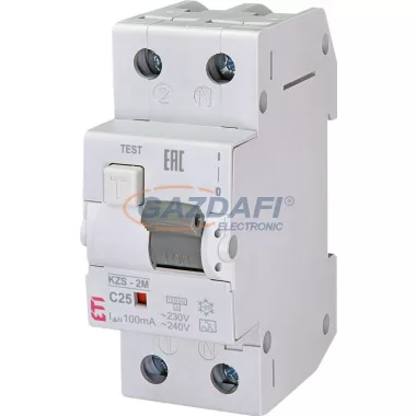 ETI 002173726 KZS-2M A C25A 100mA áram-védőkapcsolós kismegszakító