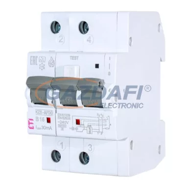 ETI 002173819 KZS-AFDD 3M 2p A B15A 30mA áram-védõkapcsolós kismegszakító