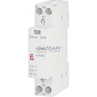 ETI 002461230 R20-02 230V AC moduláris mágneskapcsoló, 20A, 1 modul, 2xNy (2xNC) érintkező