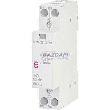 ETI 002461231 R20-02 24V AC moduláris mágneskapcsoló, 20A, 1 modul, 2xNy (2xNC) érintkező