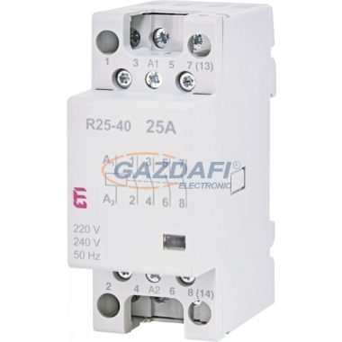 ETI 002462310 R25-40 230V AC moduláris mágneskapcsoló, 25A, 2 modul, 4xZ (4xNO) érintkező