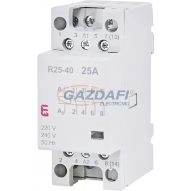 ETI 002462310 R25-40 230V AC moduláris mágneskapcsoló, 25A, 2 modul, 4xZ (4xNO) érintkező