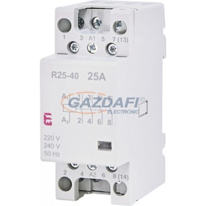   ETI 002462310 R25-40 230V AC moduláris mágneskapcsoló, 25A, 2 modul, 4xZ (4xNO) érintkező