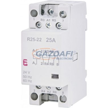 ETI 002462341 R25-22 24V AC moduláris mágneskapcsoló, 25A, 2 modul, 2xZ+2xNy (2xNO+2xNC) érintkező