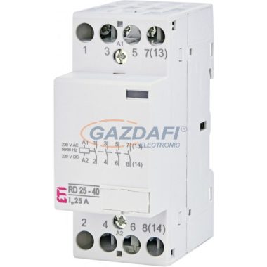 ETI 002464010 RD 25-40-230V AC/DC moduláris mágneskapcsoló, 25A, 2 modul, 4xZ (4xNO) érintkező