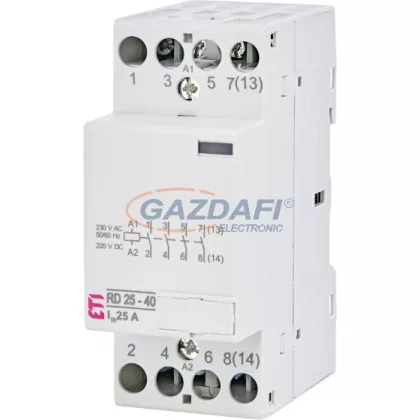   ETI 002464010 RD 25-40-230V AC/DC moduláris mágneskapcsoló, 25A, 2 modul, 4xZ (4xNO) érintkező